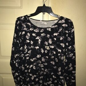 Croft & Barrow Black and White Floral Top